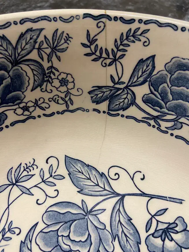 دیس گرد و میوه خوری قلم ابی ژاپنی اصل|کلکسیون اشیاء عتیقه|صدرا-فارس, فاز ۱|دیوار