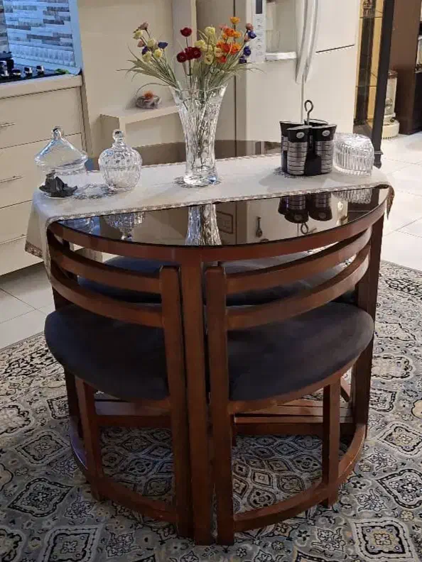 میز نهارخوری کم جا ۴ نفره|میز و صندلی غذاخوری|فردیس, قریشی|دیوار