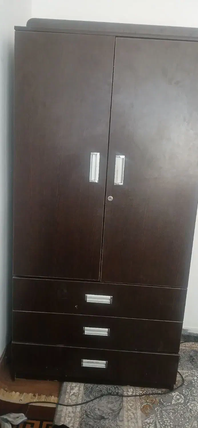 کمد دو درب با سه کشو ام دی اف|جاکفشی، کمد، دراور|شیراز, میانرود|دیوار