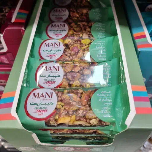 فروش یک بسته ۲۴تایی مانی بار پسته شکلاتی وعسل مانی|خوردنی و آشامیدنی|جم, |دیوار