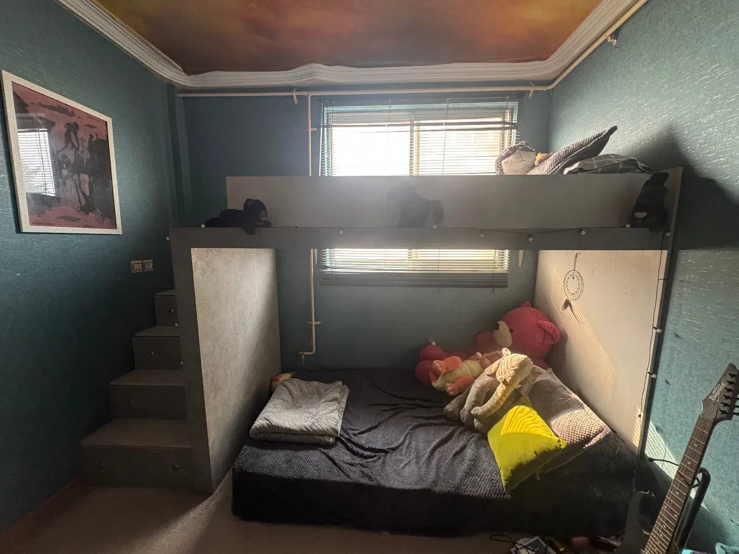 تخت دو طبقه تمام ام دی اف|تخت و سرویس خواب|آمل, |دیوار