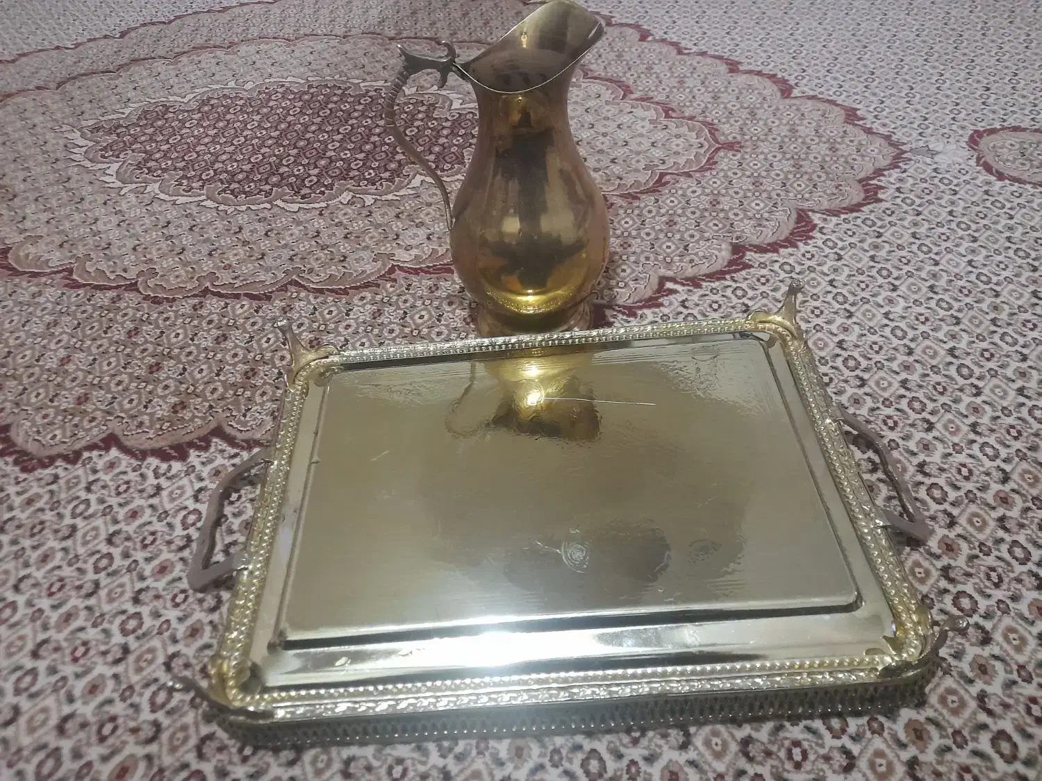 سینی وپارچ برنزی اصل قدیمی کاملا سالم|کلکسیون اشیاء عتیقه|اردبیل, |دیوار