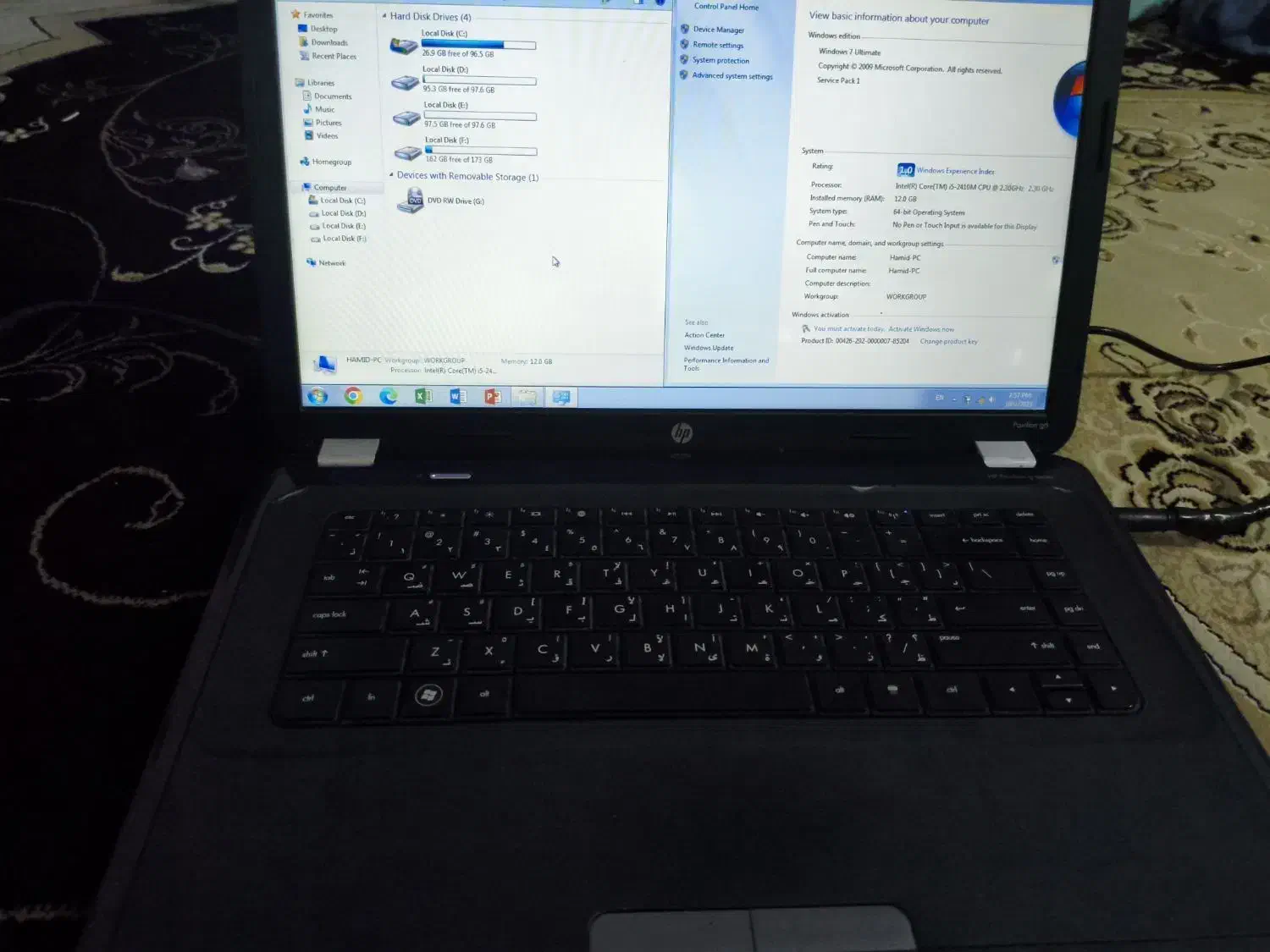 لپتاپ HP Pavilion g series|رایانه همراه|شیراز, گلشن|دیوار