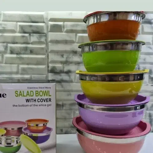 کاسه های استیل پنج تایی|ظروف پختوپز|نقده, |دیوار