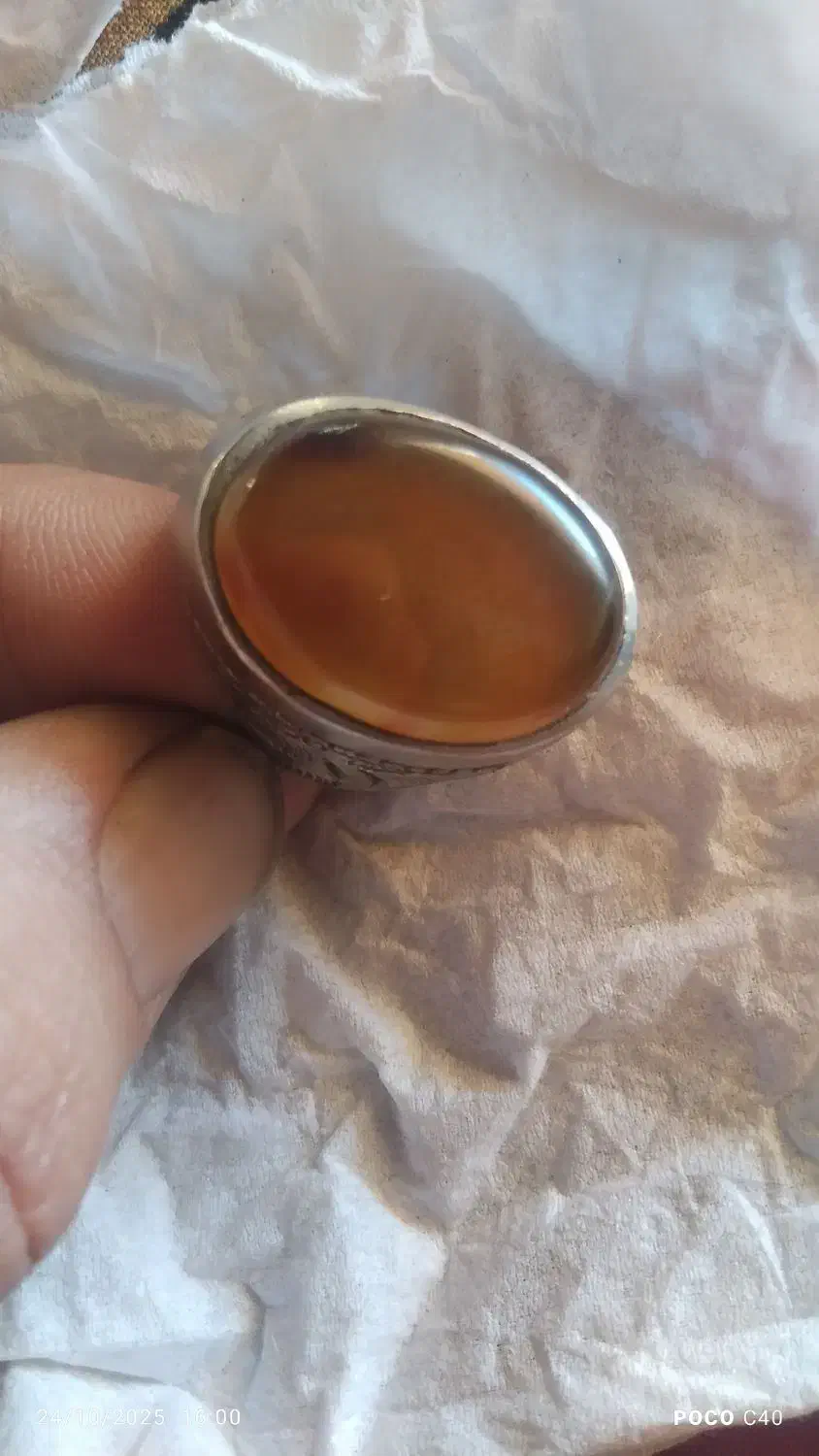 انگشتر عقیق یمنی عسلی|جواهرات|آشخانه, |دیوار