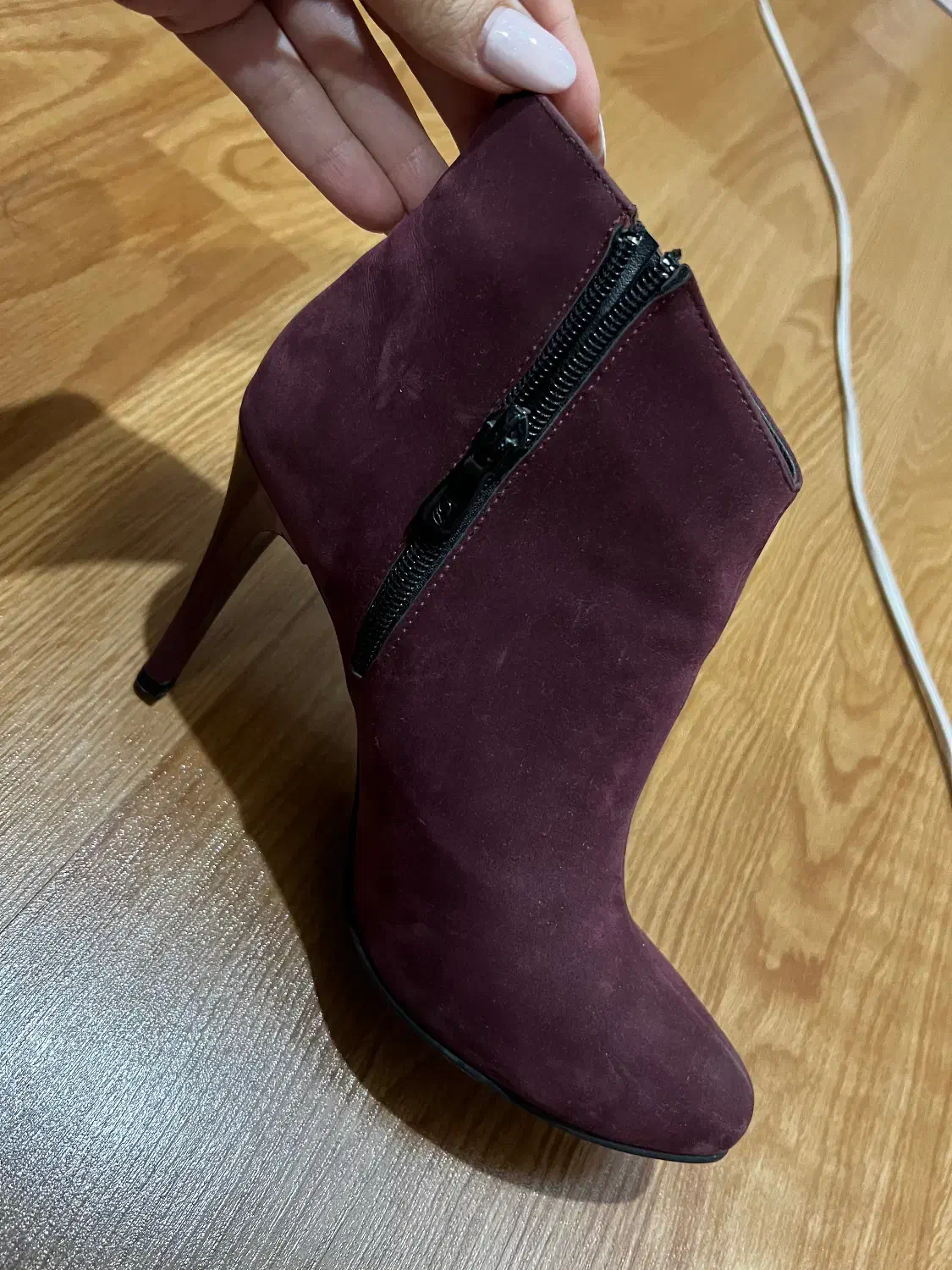 نیم بوت پاشنه دار زرشکی|کیف، کفش، کمربند|تبریز, |دیوار