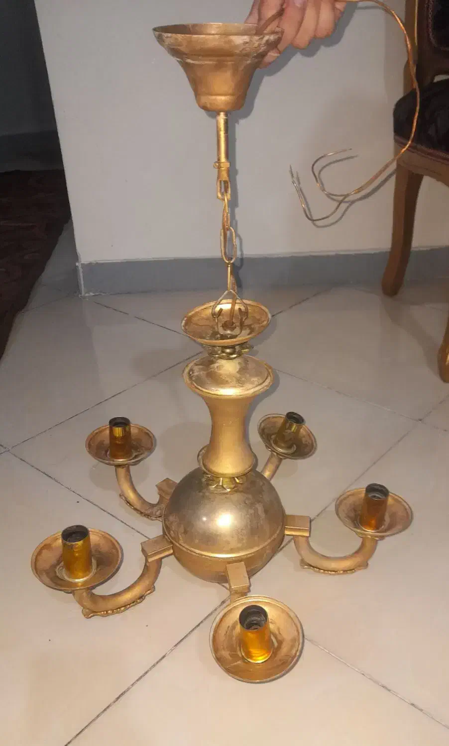 لوستر ۵شعله برنز|لوستر و چراغ آویز|تهران, جوادیه تهرانپارس|دیوار