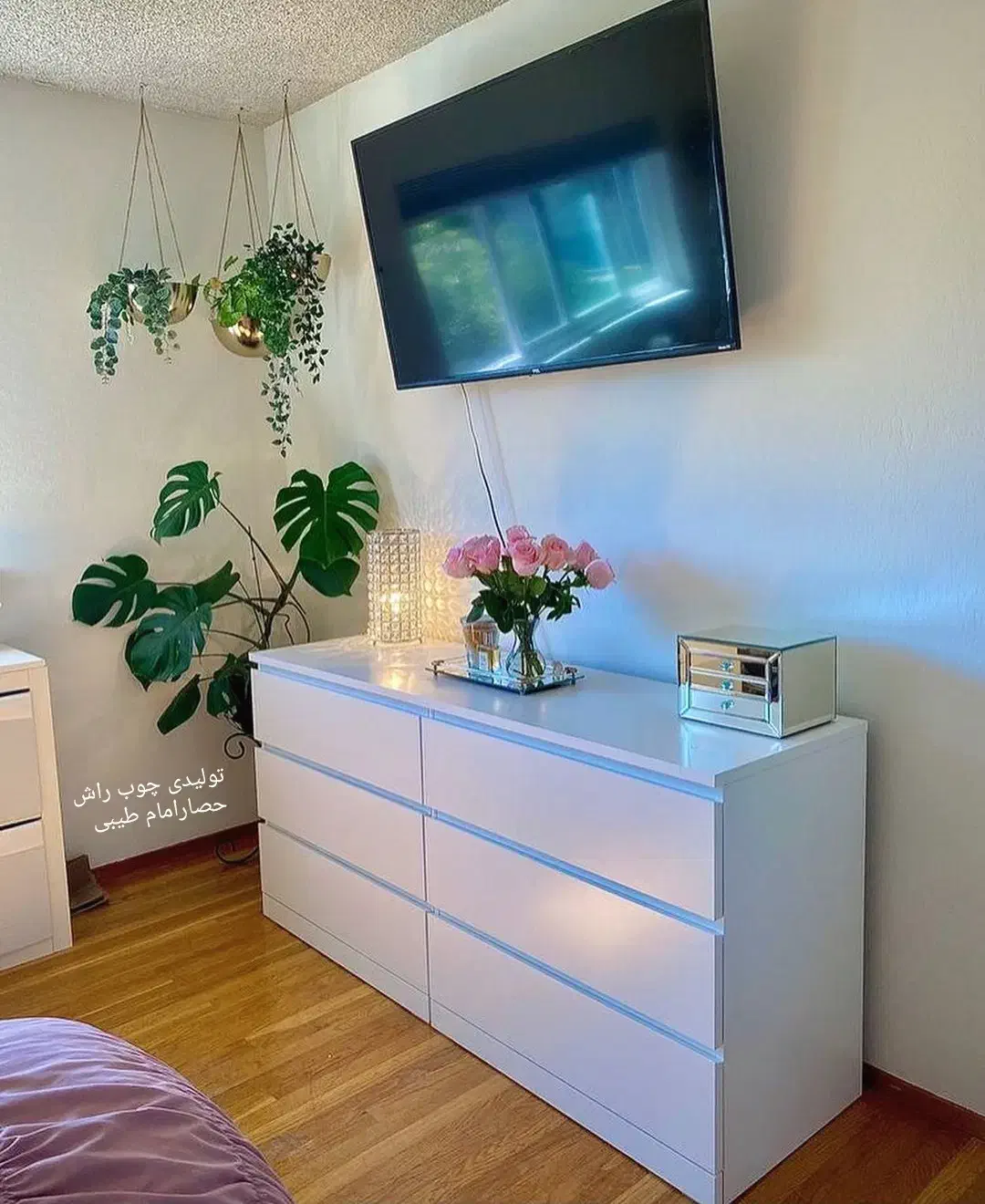 ست تخت خواب و میزدراور دخترانه مینیمال کد94|تخت و سرویس خواب|همدان, |دیوار