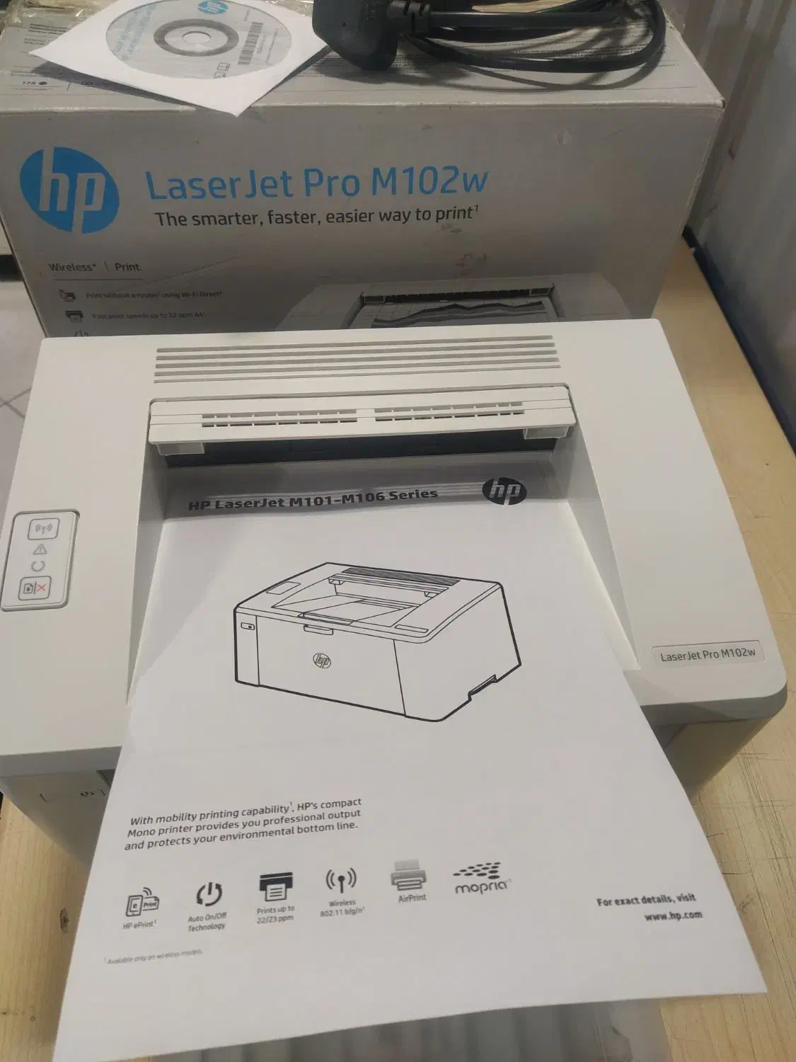 پرینتر تک کاره وایرلس در حد نو با کارتن و ملحقات|پرینتر، اسکنر، کپی، فکس|اصفهان, باب الدشت|دیوار