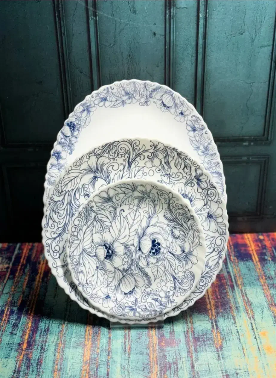 سرویس غذا خوری 25 پارچه آرکوپال طرح گلور سرمه ای|ظروف سرو و پذیرایی|هشتگرد, شهرک ایران خودرو|دیوار