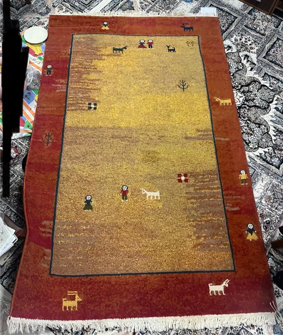 فرش گلیم ۲۵۰.۱۳۰ سانتیمتر|گلیم، جاجیم، گبه|تهران, جوانمردان (اندیشه)|دیوار