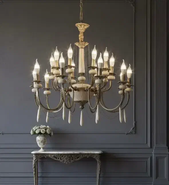 لوستر سنگی ۸ شاخه ( ۱۶ شعله )|لوستر و چراغ آویز|ارومیه, |دیوار