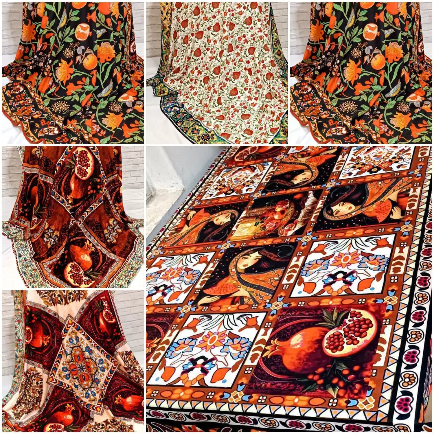 رومیزی مخمل یلدایی|پرده، رانر، رومیزی|نجفآباد, رجایی شمالی|دیوار