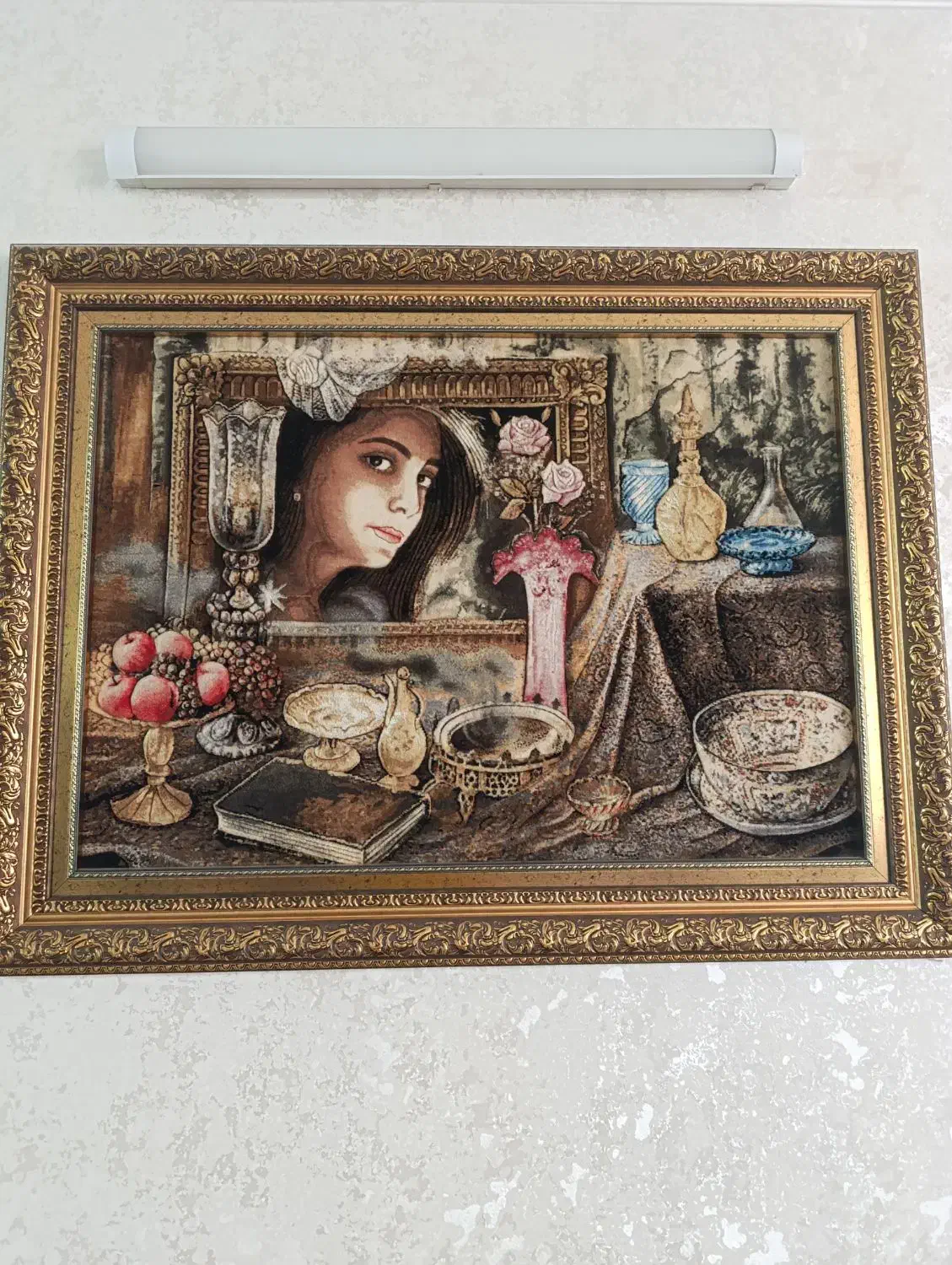 تابلوفرش دستبافت ابریشم|تابلو فرش|مشهد, زمرد|دیوار