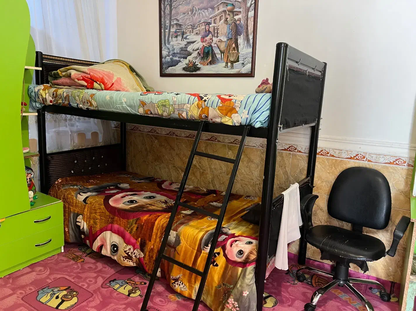 تخت دوطبقه و تشک فقط ۸|تخت و سرویس خواب|بندر گناوه, |دیوار