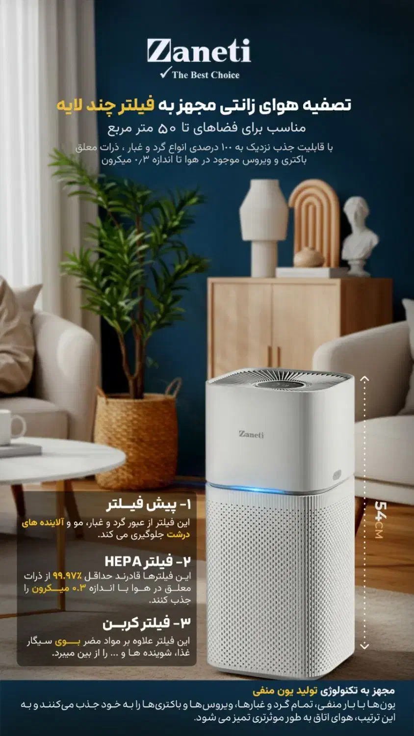 تصفیه هوا|پنکه و تصفیه‌کنندهٔ هوا|تهران, آبشار|دیوار