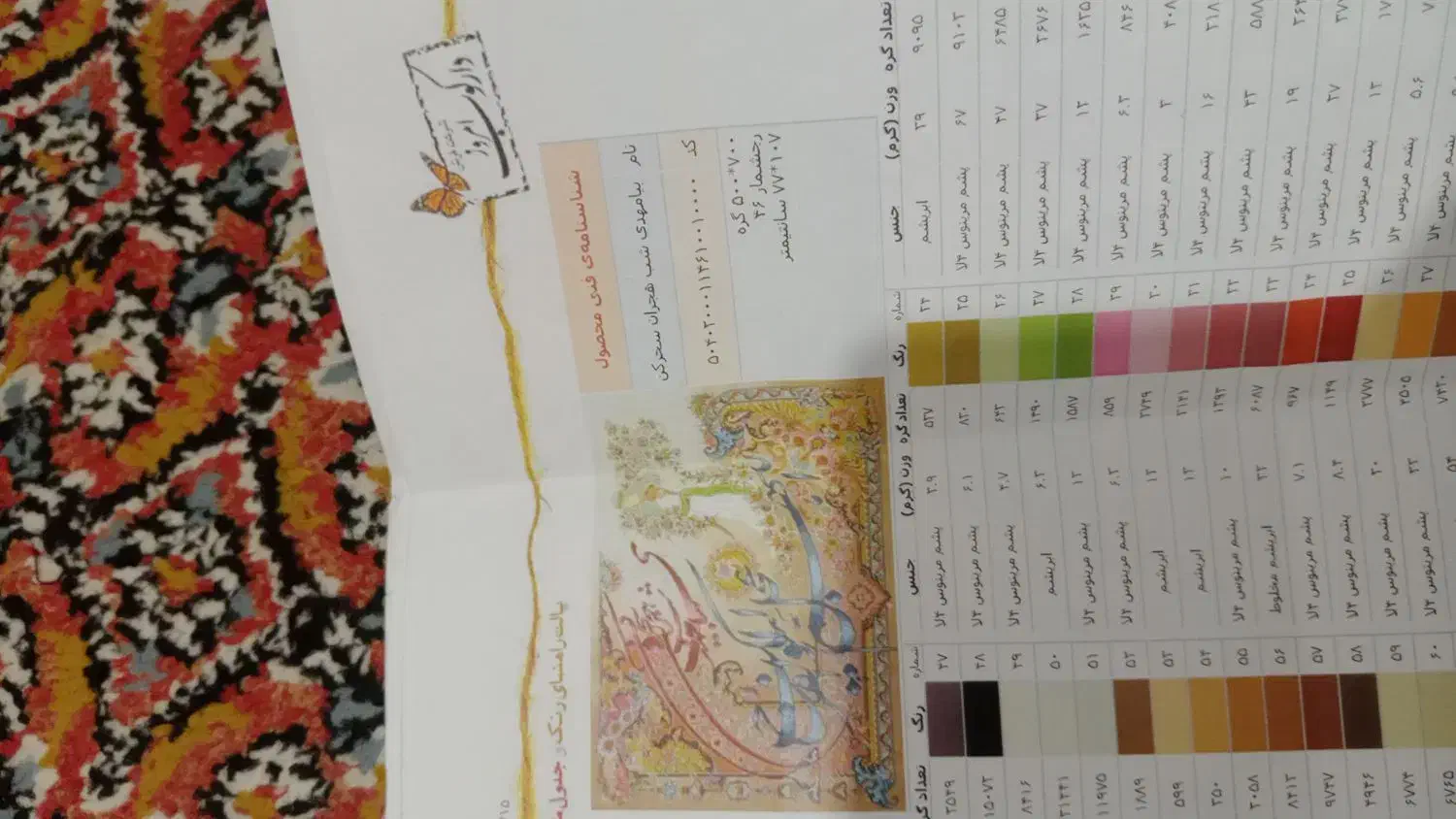 نقش فرش کامپیوتری با دار قالی چله کشی شده|فرش|کرمانشاه, |دیوار