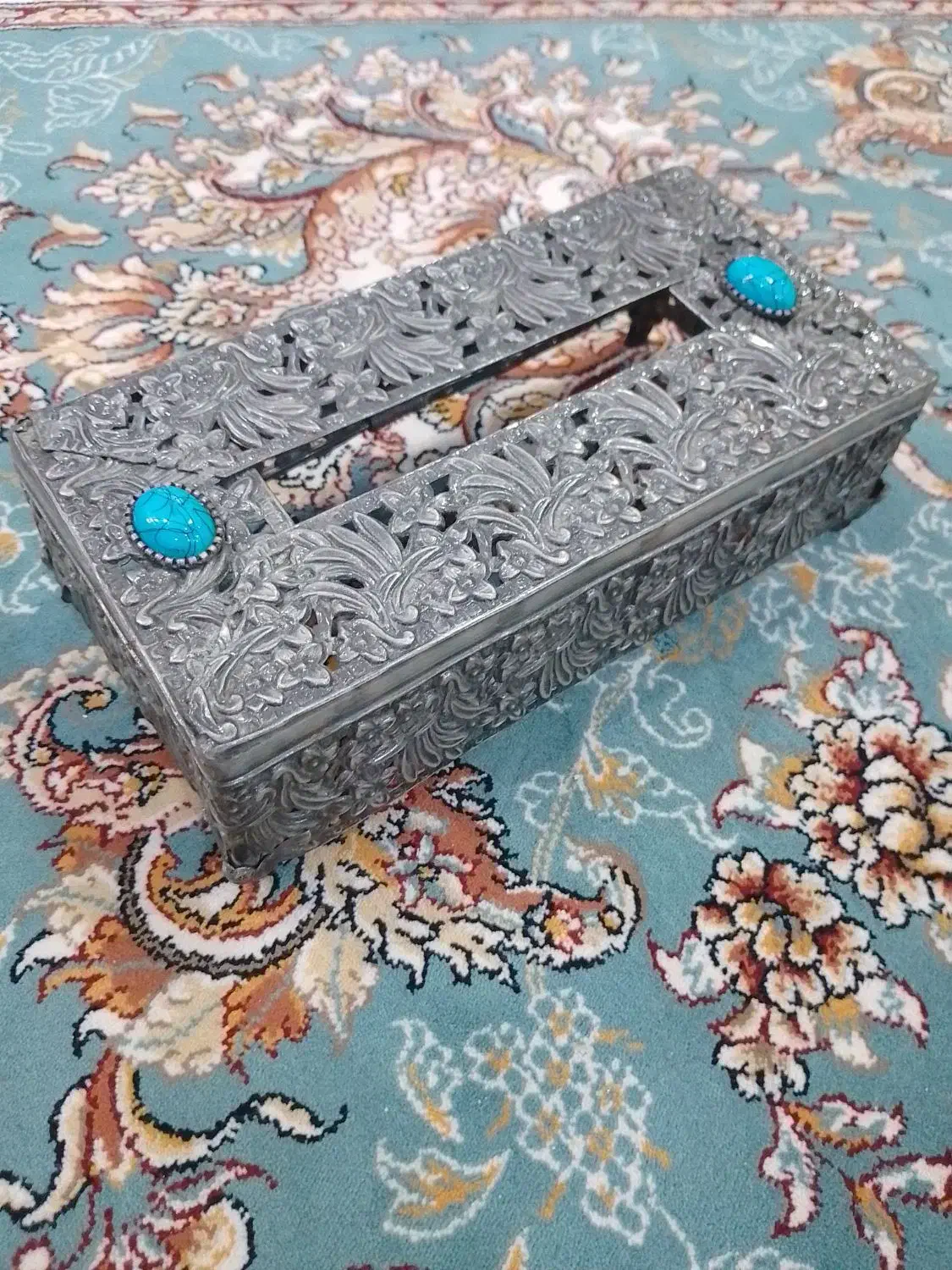 ست دکوری خاص ساعت دیواری طرح نقره و نگین فیروزه ای|ساعت دیواری و تزئینی|پردیس, فاز ۱۱|دیوار