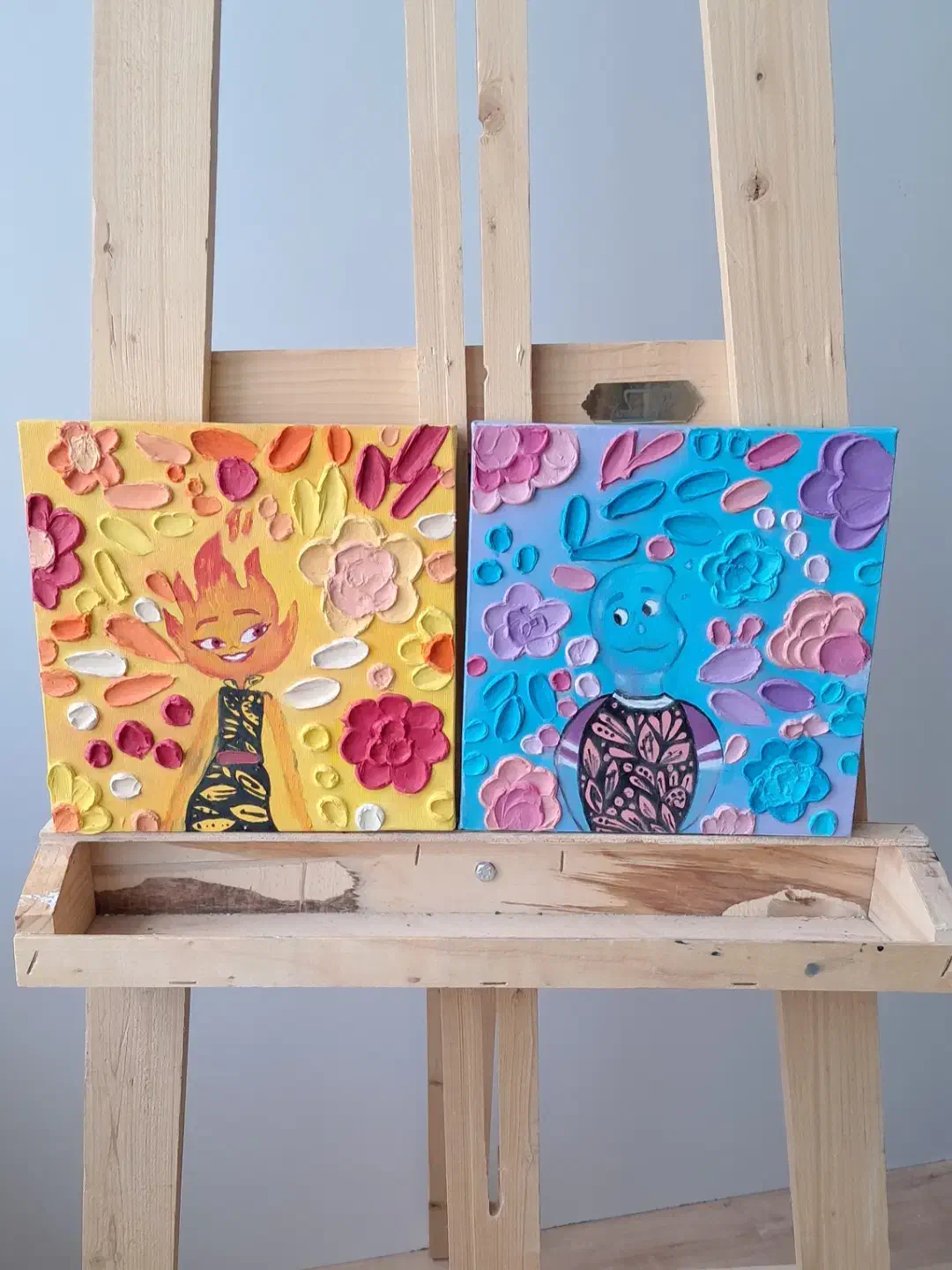 ست دوتایی تابلو فانتزی برجسته فانتزی آتش و آب|تابلو، نقاشی، عکس|شیراز, قدوسی شرقی|دیوار