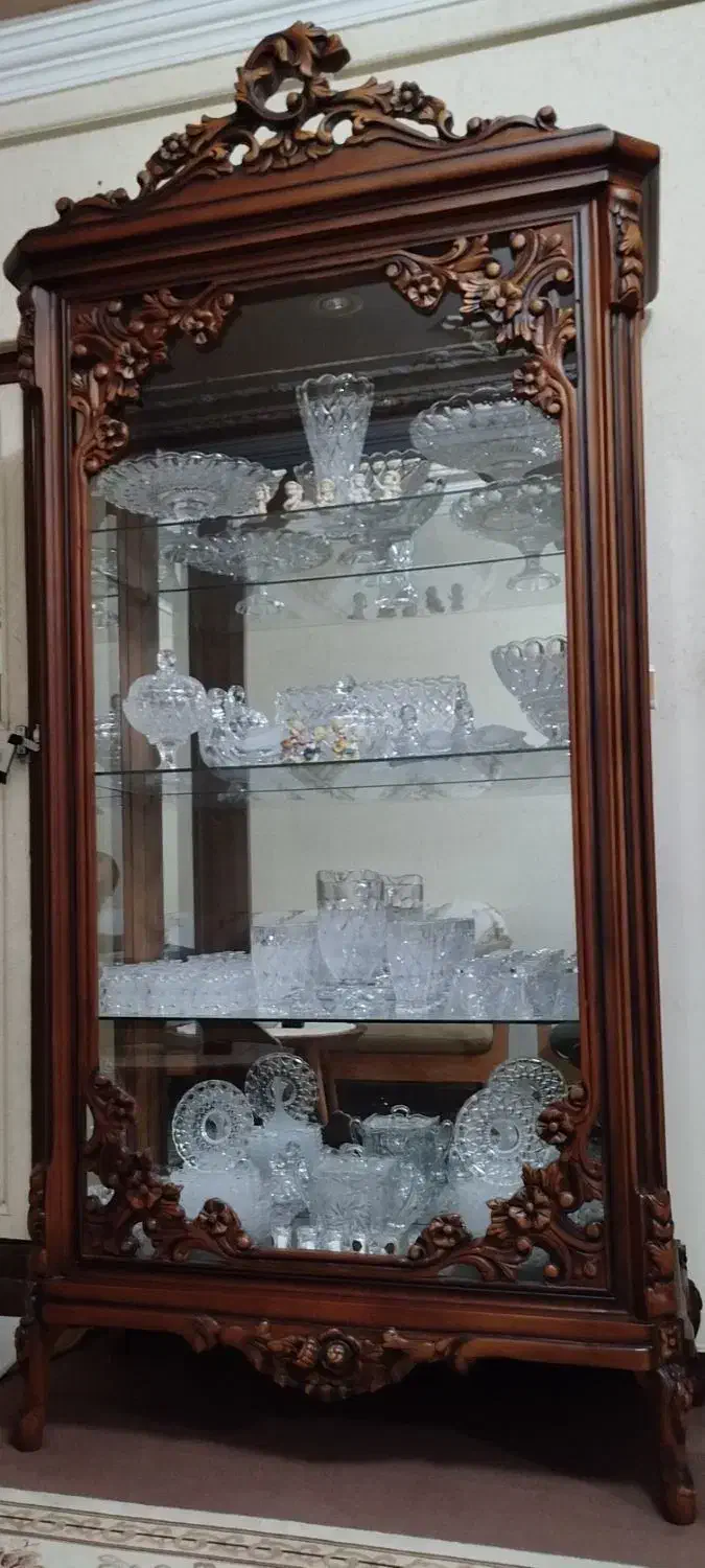 بوفه ، کار چوب ، منبت کاری شده|بوفه، ویترین، کنسول|گرگان, |دیوار