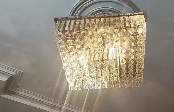 لوستر گوی دار کریستالی|لوستر و چراغ آویز|قائن, |دیوار