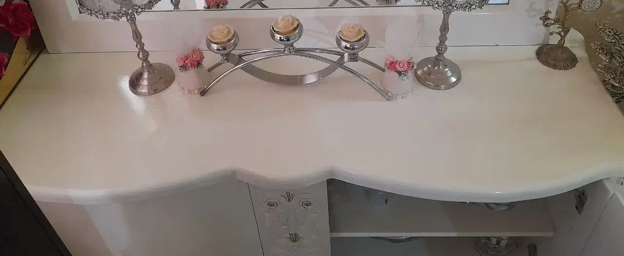 آینه کنسول سفید چوبی عروس فروش فوری|بوفه، ویترین، کنسول|بابل, |دیوار