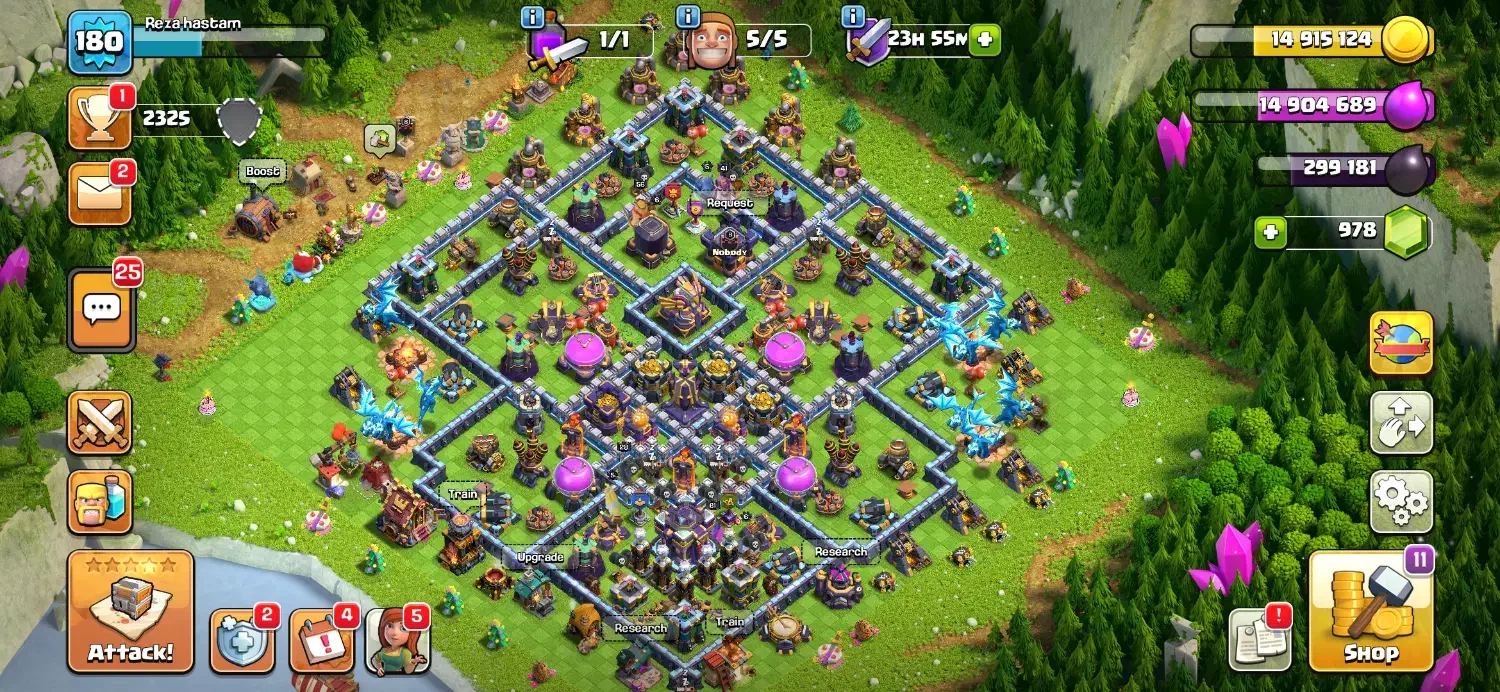 اکانت کلش آو کلنز لول ۱۸۰ clash of clans|کنسول، بازی ویدئویی و آنلاین|تهران, آجودانیه|دیوار