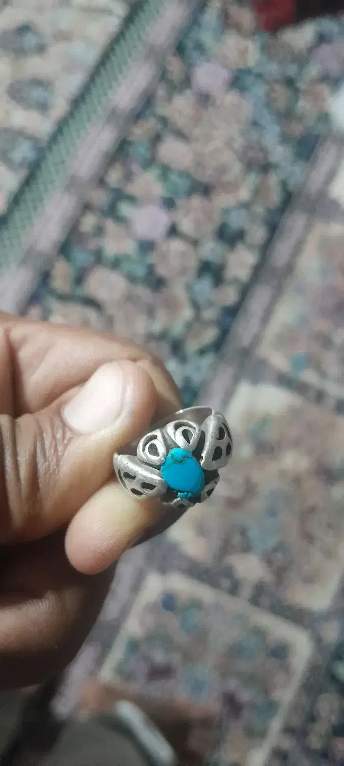 انگشتر فیروزه نیشابوری اصل و دست ساز|جواهرات|رودان, |دیوار