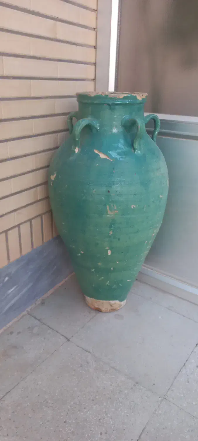 خمره سفالی قدیمی|کلکسیون اشیاء عتیقه|کاشان, پاقپان|دیوار