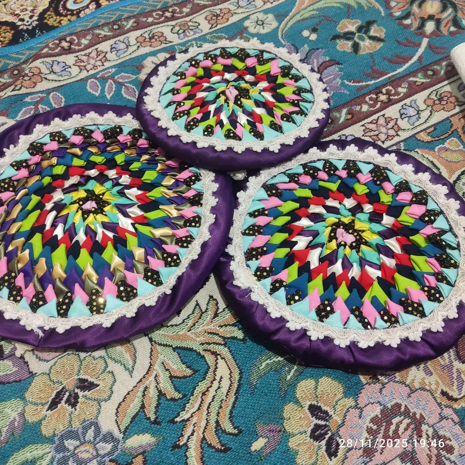 دم کنی دست دوز|سفره، حوله، دستمال آشپزخانه|نسیمشهر, |دیوار