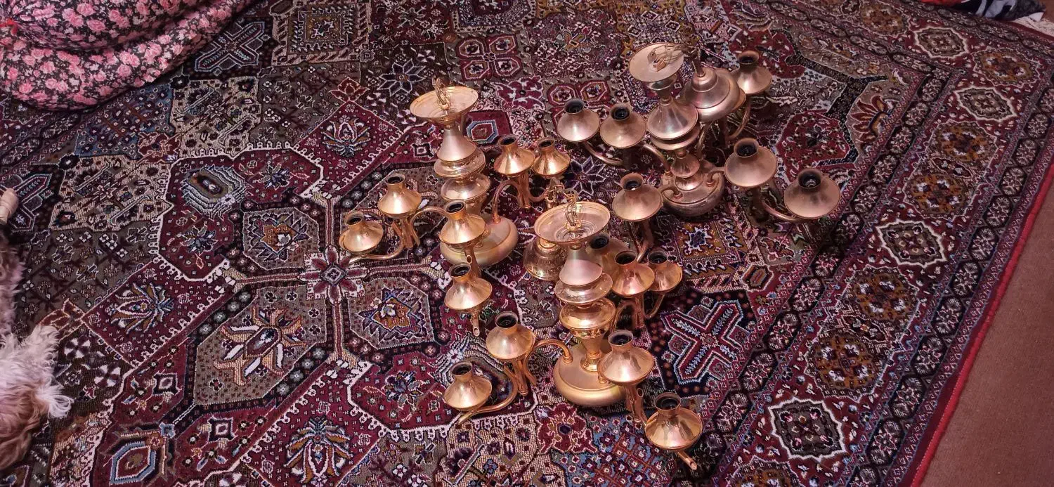 لوستر برنجی|لوستر و چراغ آویز|ارومیه, |دیوار