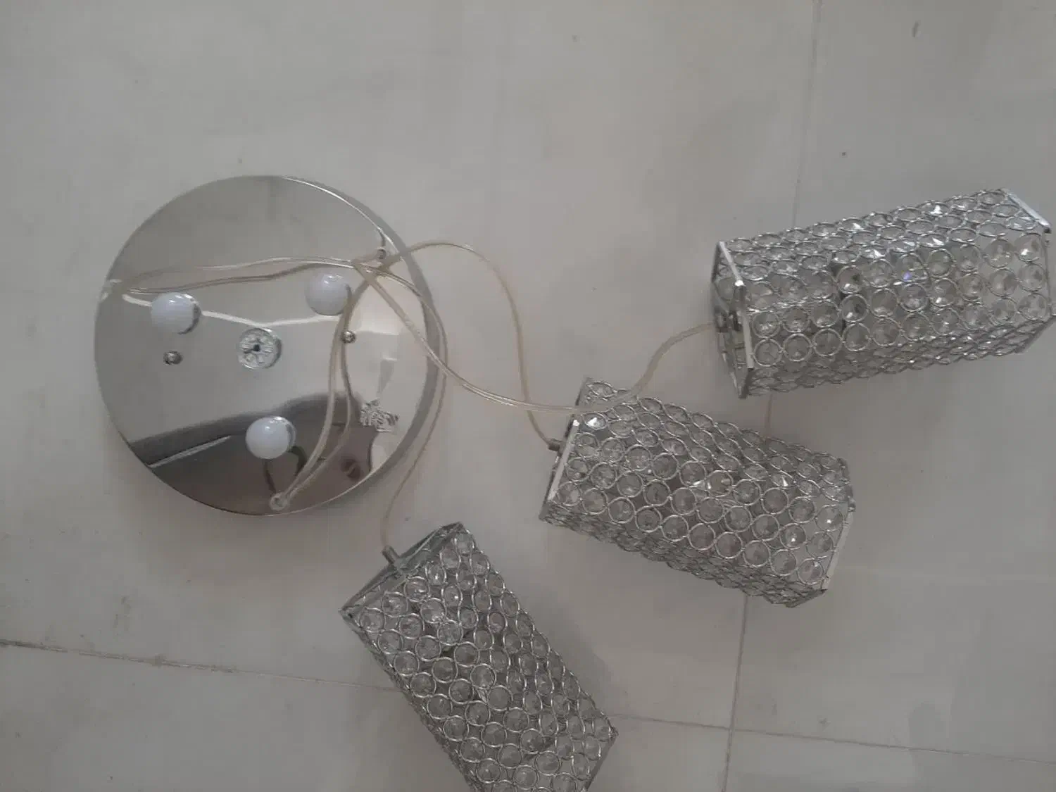 دو عدد لوستر چوبی و کریستالی|لوستر و چراغ آویز|اصفهان, ملکشهر|دیوار