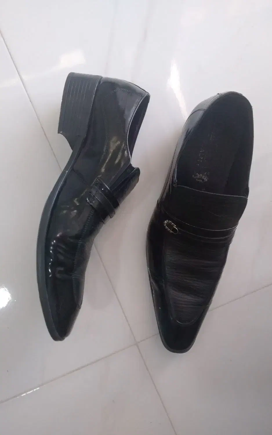 کفش مجلسی مردانه کاملاً نو چرم براق مشکی سایز ۴۴|کیف، کفش، کمربند|پردیس, سیاه سنگ|دیوار