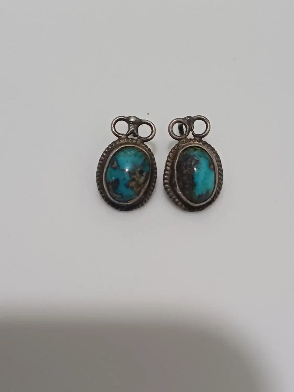 گوشواره فیروزه رکاب نقره کهنه|جواهرات|تهران, حکمت|دیوار