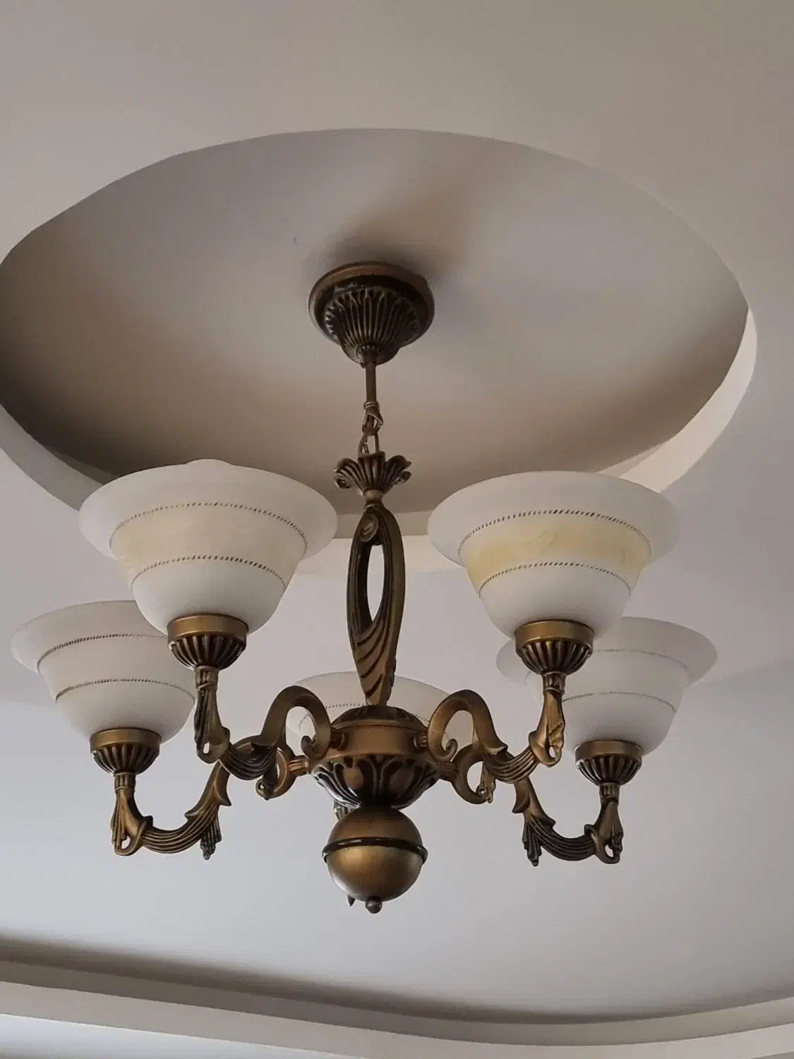 لوستر برنجی دو عدد|لوستر و چراغ آویز|بابل, |دیوار