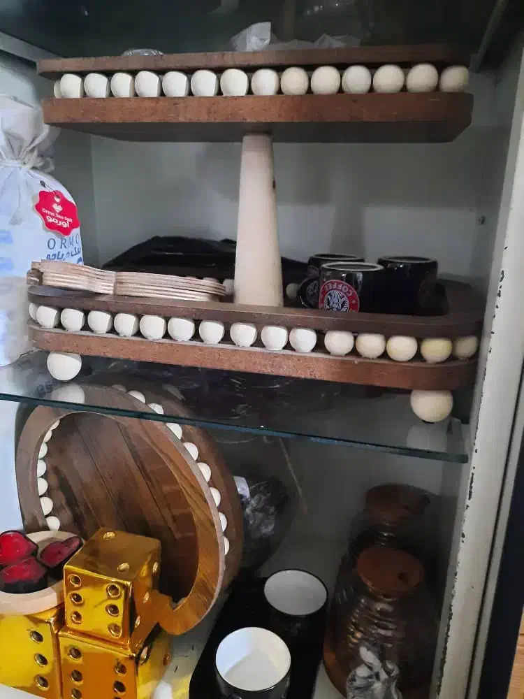 میوه خوری دوطبقه چوبی وسینی مدل گرد چوبی|ظروف سرو و پذیرایی|ری, ولی آباد|دیوار