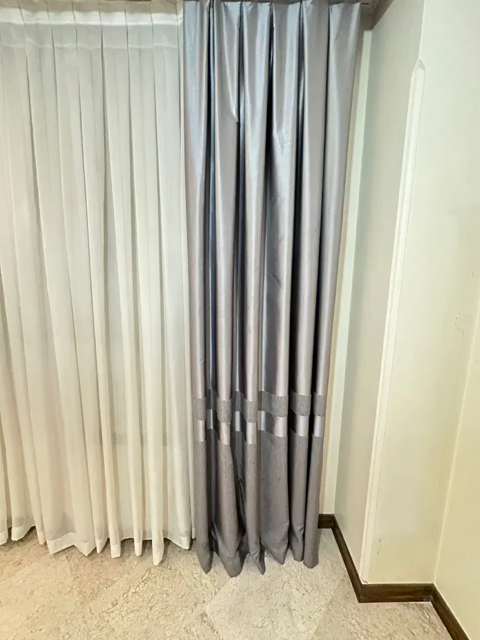 پنل ترک و‌پرده حریر ترک و زیر پرده+چوب پرده|پرده، رانر، رومیزی|تهران, صادقیه|دیوار