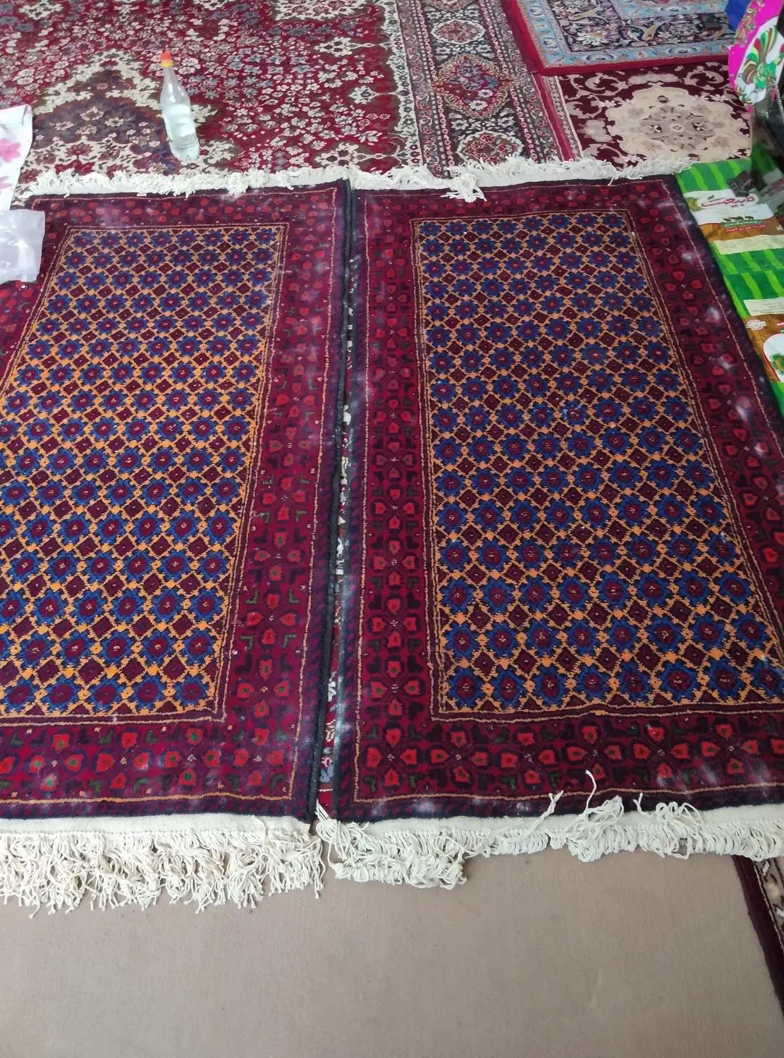 جفت قالیچه دستی ۱۶ملیون|فرش|خواف, |دیوار
