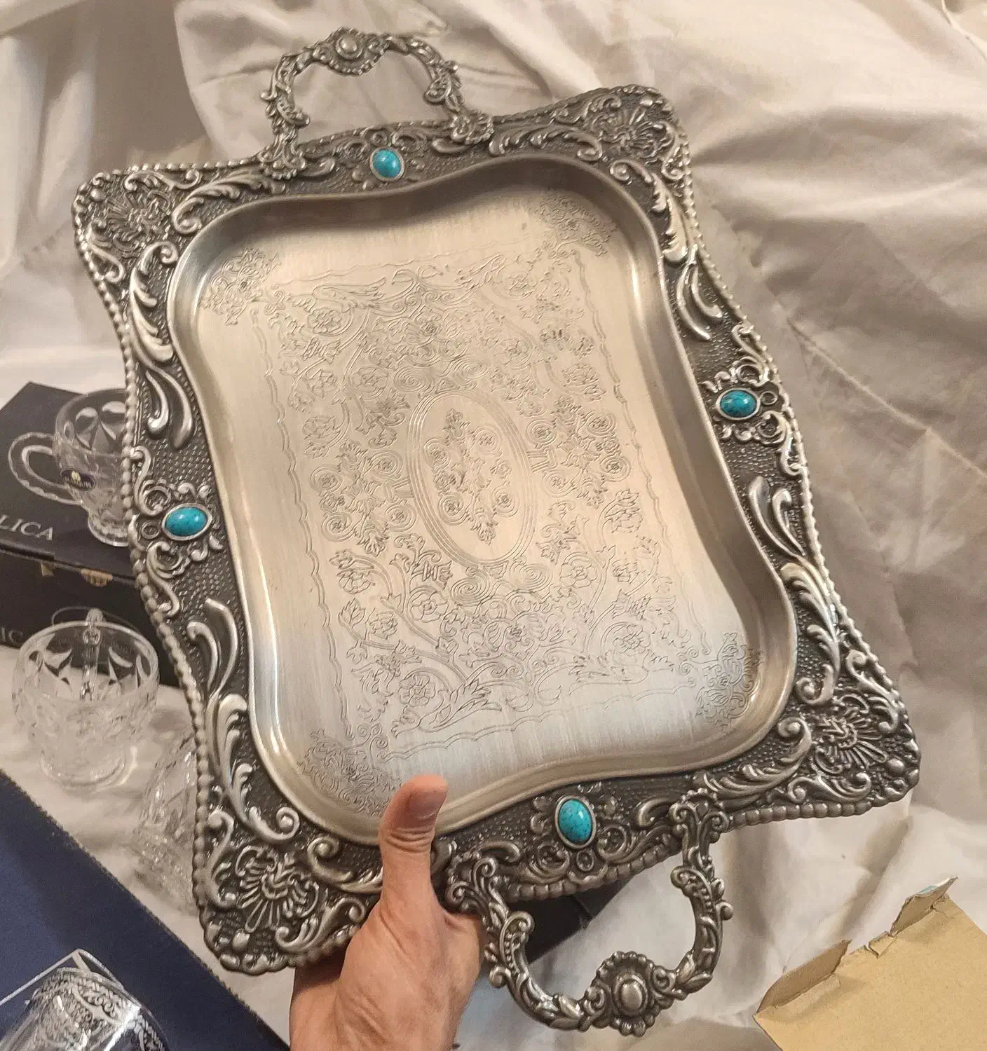 ۲دست(۱۲عدد) فنجان و ۱ عدد سینی و ۱عدد قندان|ظروف سرو و پذیرایی|رشت, سلیمانداراب|دیوار