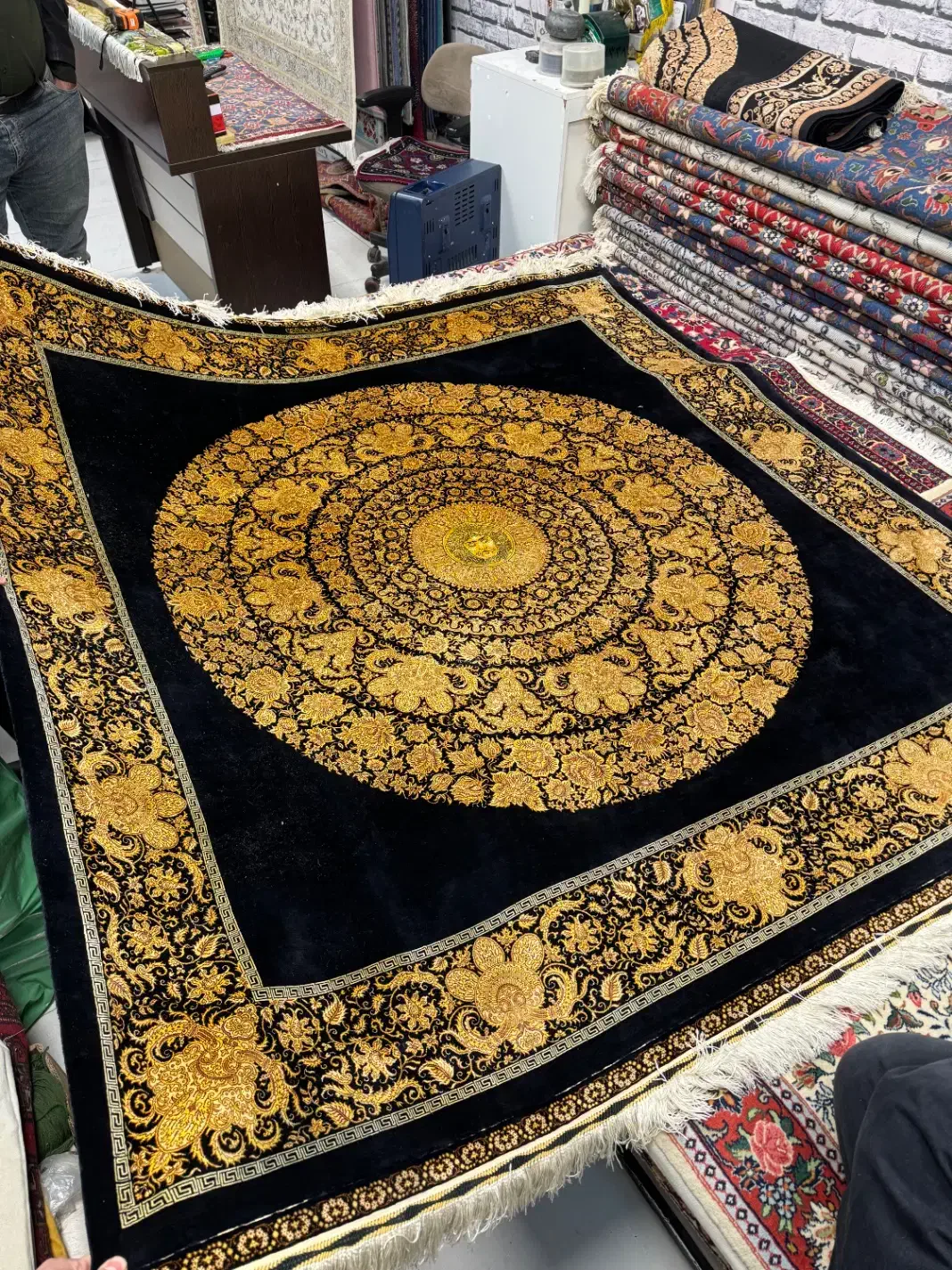 فرش تمام ابریشم ورساچ|فرش|ورامین, ورامین|دیوار