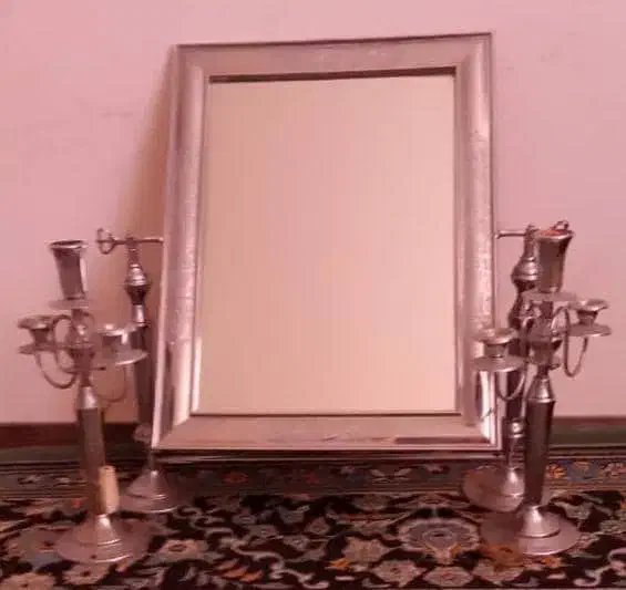 آیینه وشمعدان تمیزومرتب|صنایع دستی و سایر لوازم تزئینی|صدرا-فارس, فاز ۱|دیوار