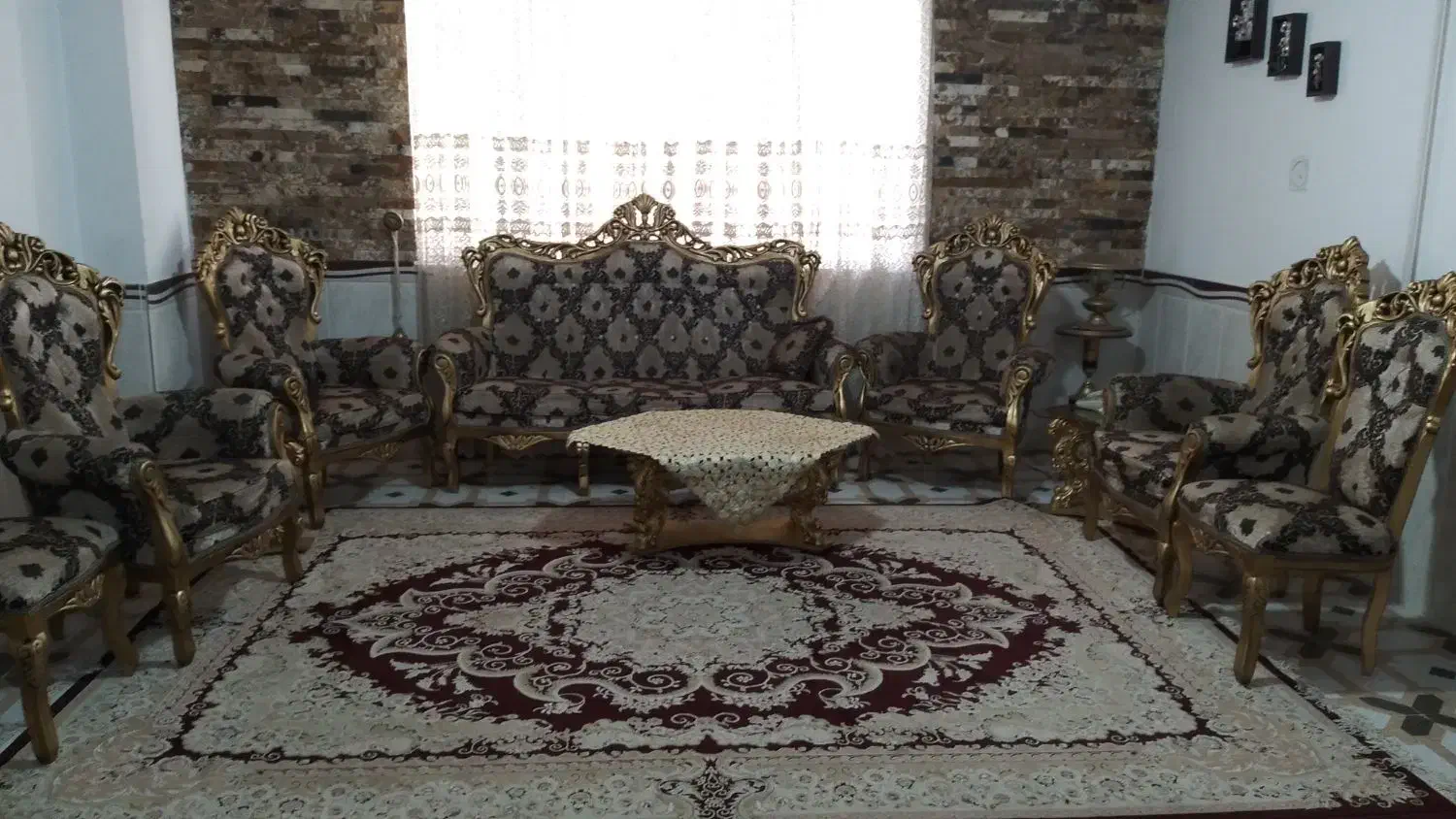 مبلمان سلطنتی 9 نفره|مبلمان خانگی و میز عسلی|الوند, |دیوار