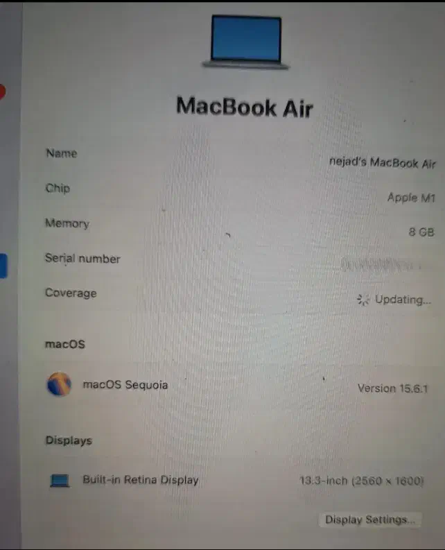 Apple MacBook Air M1|رایانه همراه|شمشک, |دیوار