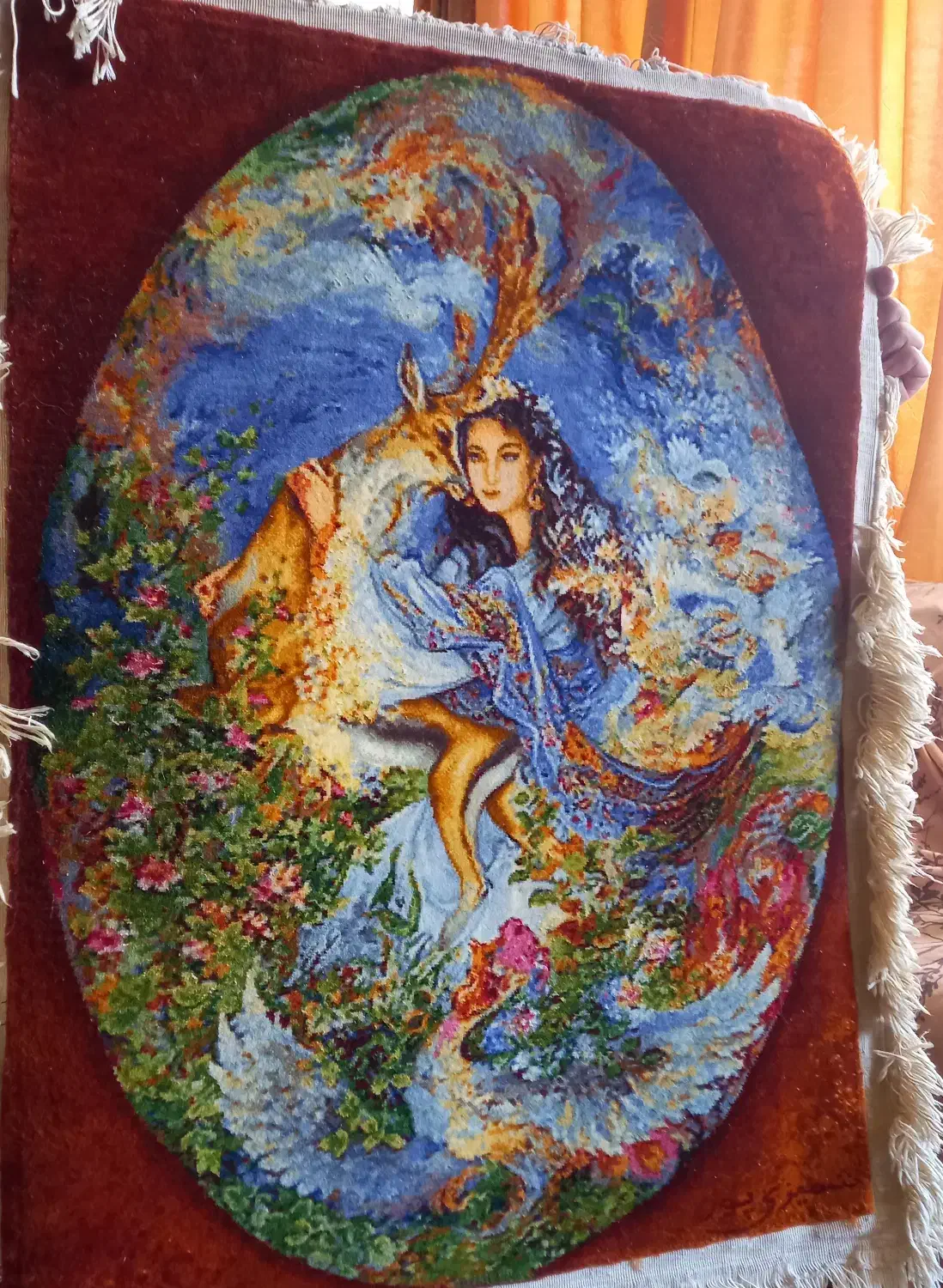 تابلو فرش دستباف چله ابریشم مینیاتوری|تابلو فرش|اصفهان, کوی ولی عصر|دیوار