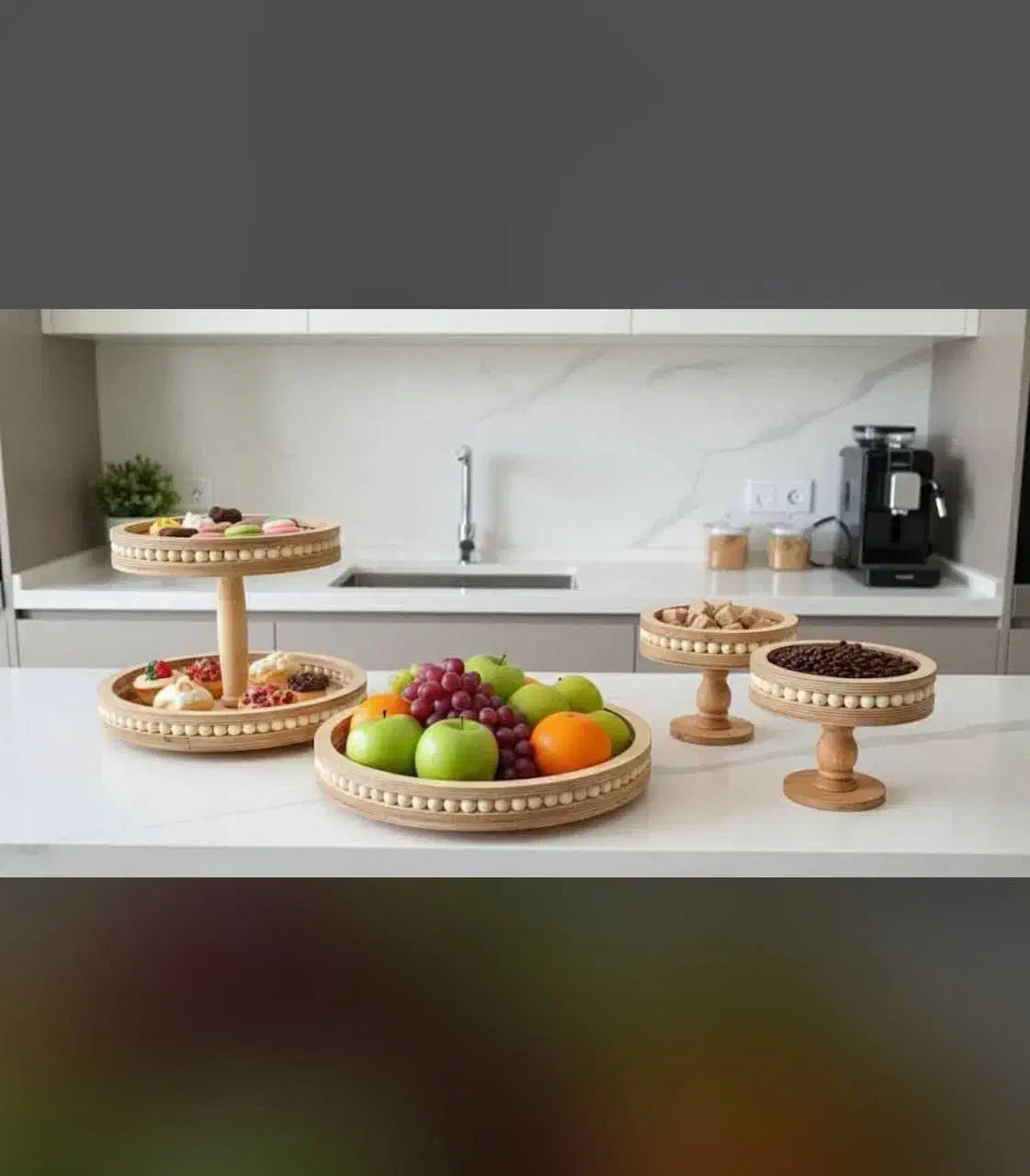 سرویس پذیرایی مهره دار ست چوبی|ظروف سرو و پذیرایی|آفتاب, |دیوار