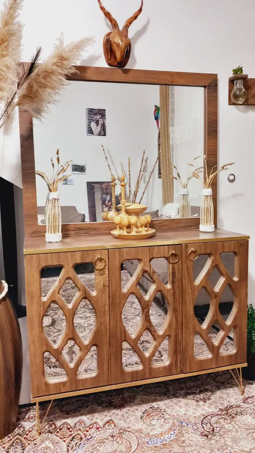 آیینه وکنسول شیک|بوفه، ویترین، کنسول|بم, |دیوار