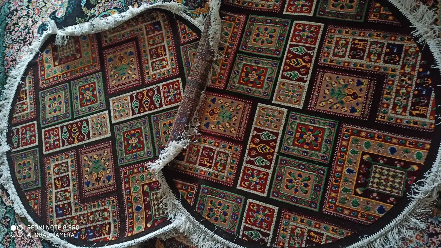 قالیچه گرد جفتی آکبند|فرش|رشت, رودباری|دیوار