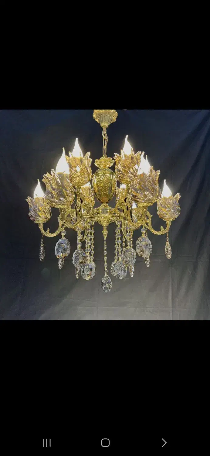 لوستر.ورونا.برنجی ضمانتی.۶+۶شعله برنج VB light 789|لوستر و چراغ آویز|تهران, نعمتآباد|دیوار