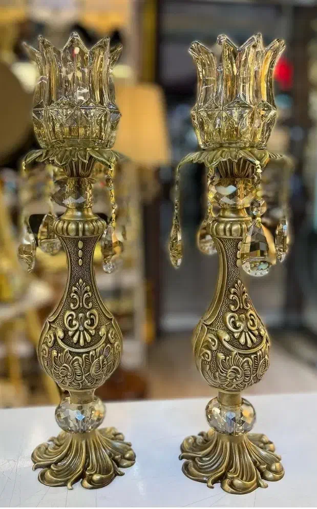 شمعدان مدل رز برنجی زیبا و جدید|صنایع دستی و سایر لوازم تزئینی|الوند, |دیوار