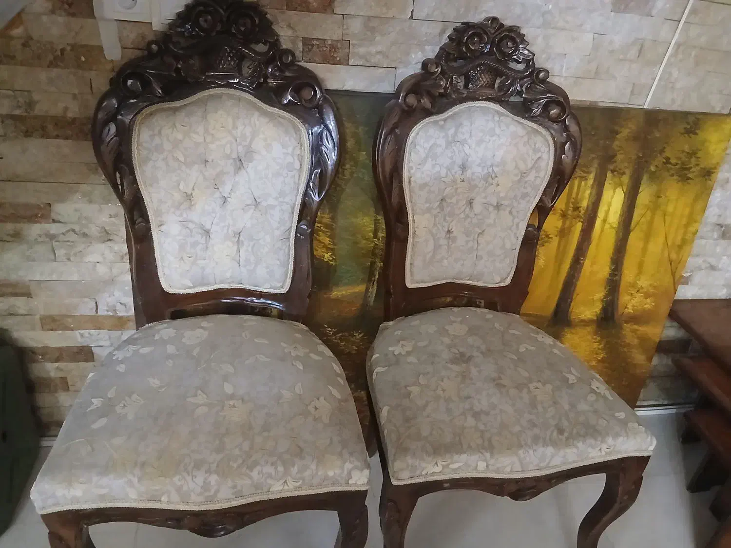 مبل سلطنتی ۹ نفره چوب گردو تمیز|مبلمان خانگی و میز عسلی|اندیشه, اندیشه فاز ۳|دیوار